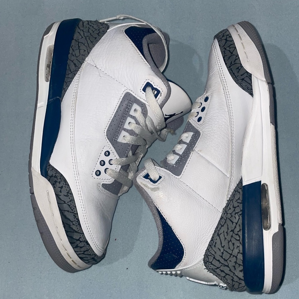 Men's White and Blue Sneakers